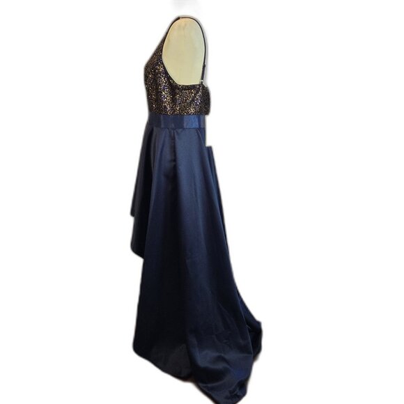 EVER-PRETTY Women's Asymmetric Skirt ,V-Neck, A-line Dress Sz: 2XL Navy Blue - Picture 5 of 16